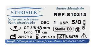 sterisilk soie noire suture chirurgicale 2.5